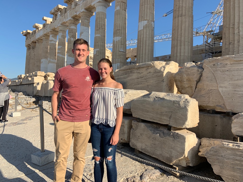 Melissa and William at the Parthenon in Athens